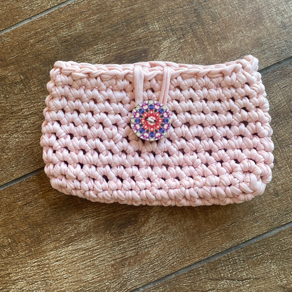 Handmade Knit Clutch Makeup Purse Bag